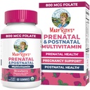 MaryRuth Organics Vitamines prénatales pour les femmes USDA Gummées prénatales organiques USDA Vitamines postnatales pour les femmes Allaitement au lait , Méthylfolate 800 mcg DFE , Iodine , Vegan , non OGM 30 portions
