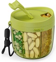 PULIV Portable Pill Dispenser Bouteille, Organisateur Vitamine avec 7 Compartiments, tient de nombreux suppléments avec anti-mixage et ouvertures larges conception, facile à récupérer Meds, comprend 20 Pcs étiquettes vert