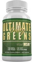 Dagelijkse gezondheid, Ultimate Greens met MSM 1925mg Vegan Friendly Natural Ingrediënten Superfood Plantaardige voeding Alkaliseren Immune Energy Support Supplement 180 Capsules (1 maand levering)