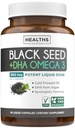 Cold-Pressed Black Seed Oil Capsules - Vegan Non-GMO Nigella Sativa Black Seed Oil Supplement met Omega 3 DHA voor volledige lichaamswelzijn & hersenen ondersteuning - Vegan Omega 3 & Thymochinon-Rich (1 maand)
