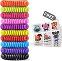 Mosquito armband 20 Pack met 4 Patches, Waterdichte Bug Afstotende polsbands, Past voor kinderen & volwassenen, Natuurlijke Ingrediënten en Deet-Free, Pest Control, Veilige Indoor Outdoor Bescherming