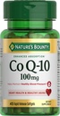 Nature's Bounty CoQ10 100mg for Heart Health Support, Non-GMO Q-Sorbib Coenzyme Q-10 Antioxidant Support and Cardiovasculaire Wellness, Dieetsupplement, Rapid Release Softgels, 45 st.