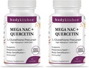 Body Kitchen Mega NAC (N-Acetyl Cysteine) 600 mg with Quercetin, Supports Respiratory Health and Immune Function and Promotes Liver and Kidney Detox, Veggie Caps, (Pack of 2)