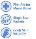 Globe Premiers soins Gel de brûlure avec Aloe 0.9g Packets, (boîte de 144) Gel de premiers soins avancé pour le soulagement temporaire des brûlures mineures, des coupures et des éclats