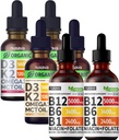 NUSAVA Vitamin B12 Liquid Drops Bundle, Strawberry Flavored D3 K2, & Vanille Flavored D3 K2 - Potent Liquid Vitamins for Heart, Energy, Brain & Immune Support - Non-GMO, Gluten-Free, 2pk Elk