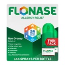 Flonase Allergie Relief Neusspray, 24 uur Non Drowsy Allergie Geneeskunde, Metered Neusspray - 144 Sprays (pakket van 2) - Vallen en Seizoensgebonden Allergie Relief