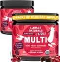 Llama Naturals Kids Multivitamine Gummies, Veganist, Organisch met vitamine D, C & K, Peuter Real Fruit Gummy Vitaminen, Kauwbare Supplement, Whole Food Multivitamine, Geen toegevoegde suiker Cane, Cherry, 2 Pk