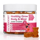 Gezonde Grow Height Growth Gummies Rijk aan calcium, vitamines C, D3, K2, L-Arginine, Ashwagandha, en anderen, Boost Bone Health & Immunity, Multivitamine, voor kinderen 5+, tieners en volwassenen.