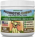 Probiotica voor honden - Digestieve gezondheid, Gut Flora, Bowel Support, Immune System Support - Soft Chews Supplement voor honden 120 ct, Made in USA