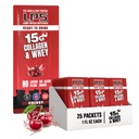 Voedingsdesigns LPS Liquid Collageen & Wei Protein Supplement - Non-GMO Drink, Sugar-Free - bevordert gezonde huid en haar voor mannen en vrouwen, Cherry, Single Serve (25 Packets)