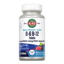 KAL Vitamine B-6, B-12 & Folic Acid Supplement, Heart Health, Energy & Red Blood Cell Support*, met vitamine B12 Methylcobalamine & Folate, Natural Berry Flavor, 60 Servings, 60 ActivMelt Micro Tablets