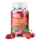Magnesium Glycinate Gummies 400mg, Suikervrij Magnesium Supplement w/Ashwagandha, Zink, Vegan Magnesium Glycinate Supplement voor volwassenen - 60 Cherry Gummies