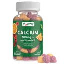 YumVs Calcium 500mg met vitamine D3 - Raspberry & Orange Smaak Calcium Vitamine D Gummies, Kauwbaar Calcium Supplement voor kinderen & Volwassenen, Vitamine D Calcium Gummies, Kosher Halal Glutenvrij (60 Tel.)