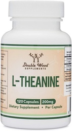 L-Theanine 200mg dubbele sterkte - Ondersteunt gezondheid slaapreactie en ontspanning - 120 capsules (derde partij getest, glutenvrij, veganistisch) door dubbel hout