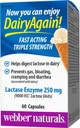 Webber Naturals Dairy Again 250mg Lactase Enzyme Triple Strength, 60 capsules