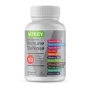 Viteey 11 in 1 Immune Support Supplement - Immune Defense met vitamine D3, B6, Echinacea, Kurkuma, Rose-HIPS, Selenium, BioPerine, Gember, Vlierbessen Vitamine C en Zink - 60 Tel.