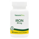 NaturesPlus ijzer - 40 mg, 90 tabletten - vegetarisch, glutenvrij - 45 porties