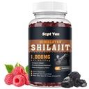 Shilajit Gummies 1000mg - Shilajit Pure Himalayan Organic pour les hommes et les femmes 85+ Trace Minerals Shilajit résine avec Ashwagandha, Maca, Huile de graines noires - Énergie, Cerveau, Immunité, Sans sucre Framboise 60ct
