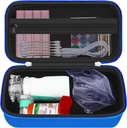 HESTECH Hard Travel Carrying Case for Astma Inhaler for Inhaler Spacer, Mask, Inhaler Holder Astma Bag with Mesh Pocket for Saline Solution and Other Essentials, Blue (Alleen casus)