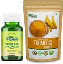 ORGANISCHE ZING Spirulina Chlorella- 30Cap & Kurkumapoeder- 227g