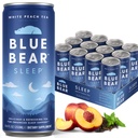 Blue Bear Melatonine Slaapdrank, slaapthee voor bedtijd Ondersteuning, White Peach Tea met Melatonine (5 mg), Lavendel, Ashwagandha, kamille, GABA, L-Theanine, Cafeine-Free, Zero Sugar, 8,4 Fl Oz 12-Pack