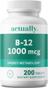 Eigenlijk vitamine B12 1000 mcg tabletten 200ct Energie Metabolisme voor volwassenen, 200 dagen Levering, 200 Tel.