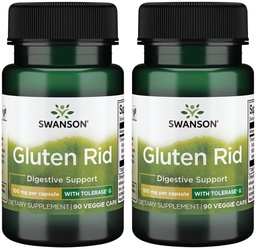 Swanson Glutenrit met tolerase G 100 mg 90 Veg Caps (2 verpakkingen)