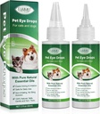 Oogdruppels voor honden en katten, zachte Formula Dog Eye Drops, Flush & Soothe Eye Irritaties Ondersteunt Ogen Infectie Relief Eye Cleaner, - Pet Eye Gentle Care Supplement Cats Drops for Eyes - 4,04 fl oz