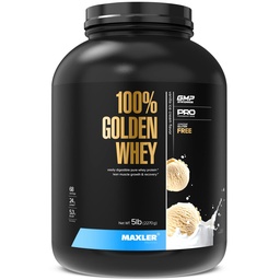 Maxler 100% Golden Whey Protein - 24g proteïne per portie - Premium Whey Protein Powder for Pre Post Workout - Fast-Absorbing Whey Concentrate, Isolate & Hydrolysate Blend - Vanilla Ice Cream 5 lb