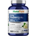 NusaPure White Mulberry Leaf Extract 10:1 Extract, 500 mg Equivalent aan 5000mg 180 Veg Caps (Vegan, Non GMO Bioperine)
