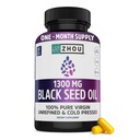ZHOU Black Seed Oil Capsules - Black Cumin Seed Oil Cold Pressed, Nigella Sativa, Pure Unraffinaderij Blackseed, Premium Supplement for Health, Hair & Skin w/Thymochinon - 60 Capsules (pack of 1)