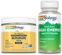 SOLARAY Magnesium Glycinate Powder 350mg en High Energy Multivitamine Bundle - Chelated Magnesium en Once Daily Multi - Bone Health, Muscle, Heart and Immune Support, 60-Day Garantie, 6oz/60ct
