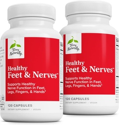 Terry Naturally Healthy Feet & Nerves - Herbal Supplement with Bioactive Vitamin B12 - Circulatie & nerve Health Support Supplement - Vegan Capsules with Boswellia Serrata - 120 Capsules (pack of 2)
