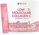 BOTO Low Collageen C - Korean Beauty Collageen Peptides Powder Supplement met Hyaluronzuur en vitamine voor huidhaar Nagelgewricht, Citroen Flavored - voor 3 maand - 90 van de verpakkingen