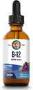 KAL B12 1000 mcg DropIns, Hoge Absorptie Liquid B12 Vitamine, Gezonde Energie Supplementen voor Metabolisme, Hart Gezondheid, Zenuw, Rode Bloed Cel Ondersteuning, Natuurlijke Druivensmaak B12 Drops, 196 Servers, 2oz