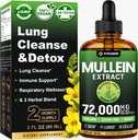 Mullein Drops for Longs, 3-in-1 Mullein Leaf Extract for Longs Health, Herbal Respiratory Lung Health Support Supplement, Support Immune & Digestive Wellness, Sugar & Alcohol-Free - 2 FL OZ