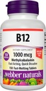 Webber Naturals Vitamine B12 1000 mcg, 150 Tel, Fast Solution Tablets, Vitamine Supplement Ondersteuning voor Energie Metabolisme, Immune en Hart Gezondheid, Vegetarische Formule, 150 Dagen Levering