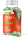 Viteey Kauwbare vitamine C Gummies voor volwassenen - 700mg Extra sterkte Immuun Ondersteuning Supplement - Vegan, Glutenvrij - 60 Tel.