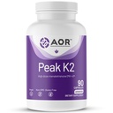 AOR, Peak K2, ondersteunt bot en cardiovasculaire gezondheid en normale bloedstolling, Dieetsupplement, 90 porties (90 capsules)