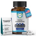 Triple Magnesium Supplement, 235mg, Dimagnesium Malate, Citrate, Lysinate Chelate, 60 Capsules, Ondersteunt Slaap, Spierontspanning, Bot & Heart Health, Energie & Zenuwfunctie, USA Made