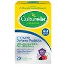 Culturelle Immune Defense Daily Probiotic for Women & Men - 28 Count, Mixed Berry Chewables met 4-in-1 Immune Support. Probiotische vitamine C, vitamine D en zink Plus vlierbes