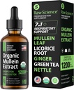 Biologische Mullein druppels voor de longen - Respiratory Support & Mucus Relief - Lung Detox for Smokers: Mullein Leaf Extract, Licorice, Gember, Oregano & Nettle Leaf, Thyme - Lung Cleanse Kruidenextract, 2oz
