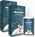 NOVEHA Pet Oordruppels met 1% Hydropropyleen oorreiniger voor honden & katten voor de opbouw van oorwax, geen-sting formule, kalmeren jeuk & vermindert pijnige oorinfecties 60ml (60ml (verpakking van 2))