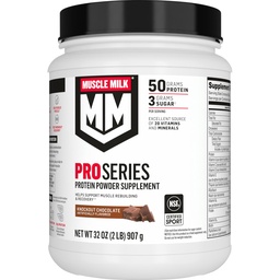 Muscle Milk Pro Series Proteïnepoeder Supplement, Knockout Chocolate,2 Pound,11 Servings,50g Proteïne,3g Suiker,20 Vitaminen & Mineralen,NSF gecertificeerd voor Sport, Workout Herstel,Verpakking mei Vary