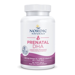 Nordic Naturals Prenatale DHA, Unflavored - 90 Zachte Gels - 830 mg Omega-3 + 400 IE Vitamine D3 - Ondersteunt de ontwikkeling van hersenen bij baby's tijdens de zwangerschap en borstvoeding - Non-GMO - 45 Servingen