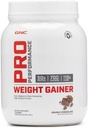 GNC Pro Performance Weight Gainer Proteïne Poeder, 50g Proteïne, Hoge Calorie, 700 Calorieën, Ondersteunt Mass and Muscle Recovery, MCT, BCAA, 3rd Party Tested, Double Chocolate, 6 Servings, 2,5 lbs