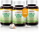 Lovita Odorless Knoflook Capsules, 5000mg Verse Knoflook Equivalent, 1,25% Allicin Extract, Ondersteunt Hart, Bloeddruk, Cholesterol & Immuun System, Non-GMO, Glutenvrij, 180 Vegan Capsules