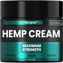 Natural Hemp Cream met Kurkuma, Msm, Arnica - Hemp Cream Maximale sterkte voor ongemak in rug, HIPS, gewrichten, knieën, Ellebogen - Maximale gezamenlijke ondersteuning met Hemp Oil Extract Gel - 4 oz