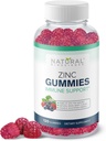 Gommies de zinc 50mg - Soutien immunitaire à haute puissance, santé de la peau, antioxydant, supplément d'immunité quotidienne pour les adultes, végétalien, sans gluten, non-OGM, gommes à citrate de zinc à croquer, 120 gommes