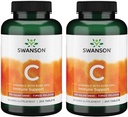 Swanson Timed-Release Vitamine C met Rose HIPS Immuun System Support Skin Cardiovasculair Health Antioxidant Supplement 500 mg 250 tabletten (Tabs) (2 verpakkingen)